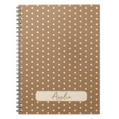 トルティーヤブラウンとベージュ水玉模様 ノートブック (正面)