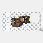 トルティー・ポイント・ペルシャン かわいいキャラクター猫 + 名前 Case-Mate iPhoneケース (裏面 (横))