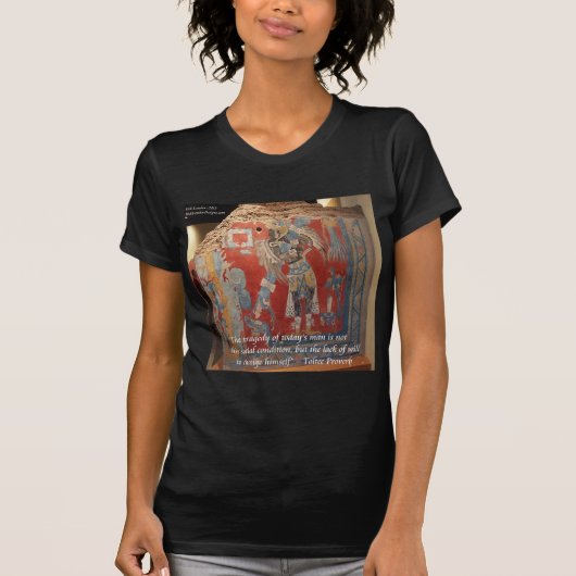 トルテカ帝国グラフィックと有名な格言 Tシャツ (正面)