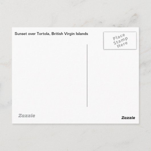 トルトラ島の夕日 ポストカード (裏面)