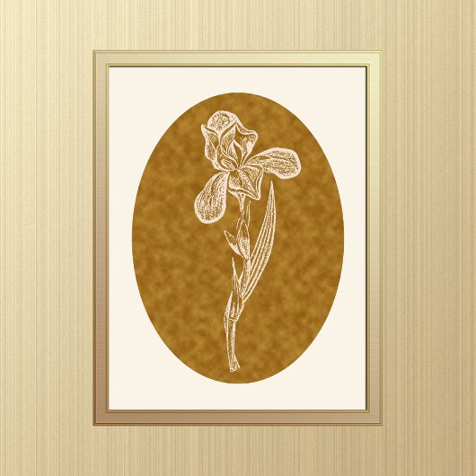 トルトースヘルブラウンのアイリスシルエットクリーム ポスター