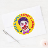 トルドーピエロ選顔、ピエロはサーカスを期待 ラウンドシール (封筒)