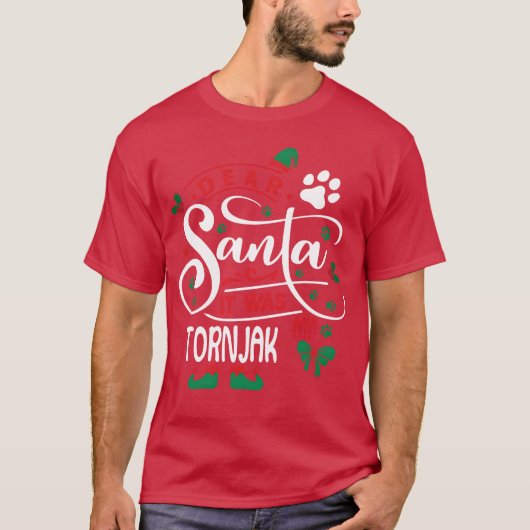 トルニャック犬クリスマスドッグは家族の少年を育てる Tシャツ (正面)