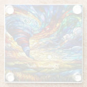 トルネドカラフルステンドグラスアート ガラスコースター (裏面)