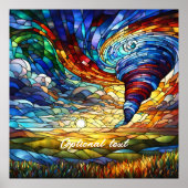 トルネドカラフルステンドグラスアート ポスター (正面)