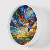 トルネドカラフルステンドグラスアート 壁時計 (傾斜)