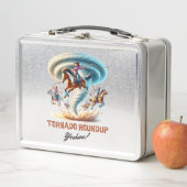 トルネドラウンドアップ女性のカーボーイ- Rodeo,西部, メタルランチボックス (インサイチュ)