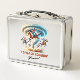 トルネドラウンドアップ女性のカーボーイ- Rodeo，西部， メタルランチボックス