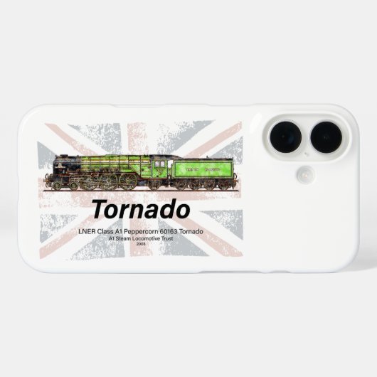トルネドヴィンテージ蒸気列車英機関車 Case-Mate iPhoneケース (裏面 (横))