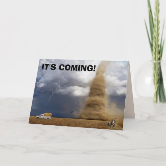 トルネードおもしろい誕生日カード カード (正面)