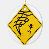 トルネード警告標識 セラミックオーナメント (左)