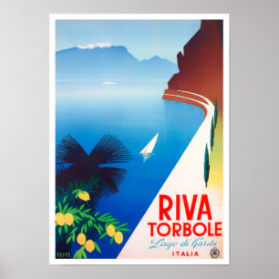 トルボレガルダ湖イタリアのヴィンテージ旅行ポスター ポスター