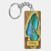 トルマリンとインスパイア金ゴールドキーチェーン(01) キーホルダー (正面左)