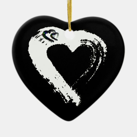 トルマリンムーンハートカーオーナメント セラミックオーナメント (正面)