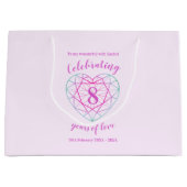 トルマリン周年記念8パーソナライズされた年 ラージペーパーバッグ (正面)