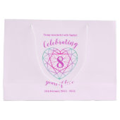 トルマリン周年記念8パーソナライズされた年 ラージペーパーバッグ (裏面)