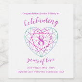 トルマリン記念日8年ワインラベル ワインラベル (シングルラベル)