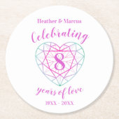 トルマリン8年の愛の記念日コースター ラウンドペーパーコースター (正面)