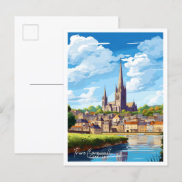 トルロコーンウォールイングランドヴィンテージ旅行イラストレーション ポストカード