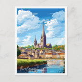 トルロコーンウォールイングランドヴィンテージ旅行イラストレーション ポストカード (正面)