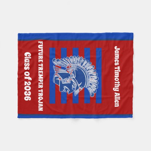 トルンパー高校トロイアの毛野社WI フリースブランケット (正面(横))