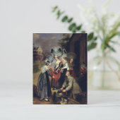 トルーズから女性にスカーフを売る行商人 ポストカード (スタンド正面)