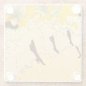 トルーズラウトレック踊りガールズイエローポスターアート ガラスコースター (裏面)