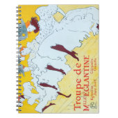 トルーズラウトレック踊りガールズイエローポスターアート ノートブック (正面)