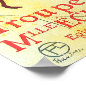 トルーズラウトレック踊りガールズイエローポスターアート ポスター (角)