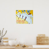 トルーズラウトレック踊りガールズイエローポスターアート ポスター (キッチン)