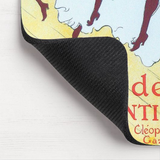 トルーズラウトレック踊りガールズイエローポスターアート マウスパッド (コーナー)