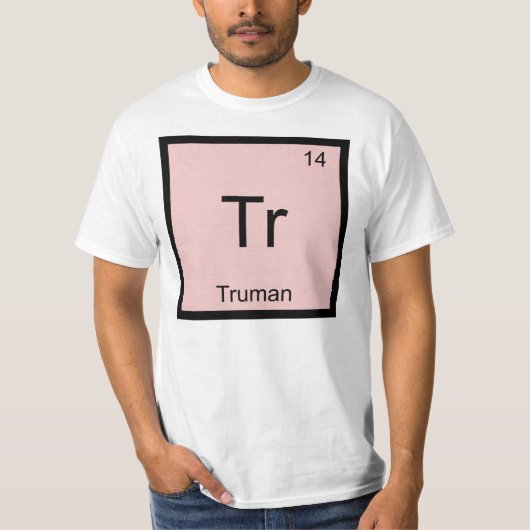 トルーマン名 化学元素 周期表 Tシャツ (正面)