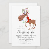 トレおもしろいインダーホリデークリスマスイブパーティーインビタット 招待状 (正面/裏面)