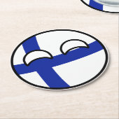 トレおもしろいンドオタク系のフィンランドCountryball ラウンドペーパーコースター (アングル)