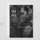 トレはっきりしたンド、B&W – 写真、の結婚一覧 招待状 (正面)