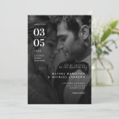 トレはっきりしたンド、B&W – 写真、の結婚一覧 招待状 (スタンド正面)