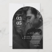 トレはっきりしたンド、B&W – 写真、の結婚一覧 招待状 (正面)