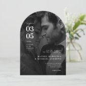 トレはっきりしたンド、B&W – 写真、の結婚一覧 招待状 (スタンド正面)