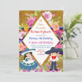 トレアノスネイビーメキシカンフィエスタ子供の誕生日 招待状 (スタンド正面)