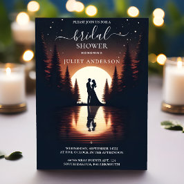 トレイクサイドマウンテンおもしろい自然湖ブライダルシャワー 招待状