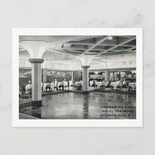 トレイモアホテル，アトランティックシティ， NJヴィンテージ ポストカード (正面)