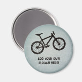 トレイルと山のサイクリング – あなたのテキスト – 鋼鉄の外観 マグネット (正面/裏面)