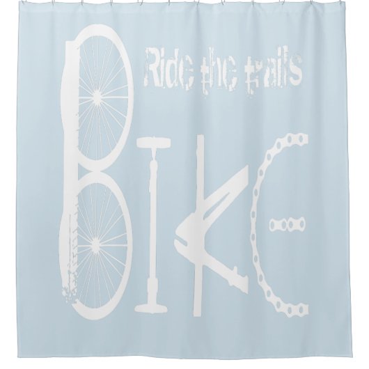 トレイルに乗るバイクのパーツトラックからグラフィティ シャワーカーテン (正面)