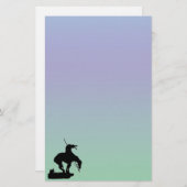 トレイルのシルエットひな形の終了紙 便箋 (正面/裏面)