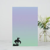 トレイルのシルエットひな形の終了紙 便箋 (スタンド正面)