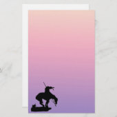 トレイルのシルエットひな形の終了紙 便箋 (正面/裏面)