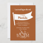 トレイルの前の最後のトレイルのキャンプバチェロレッテ 招待状 (正面)