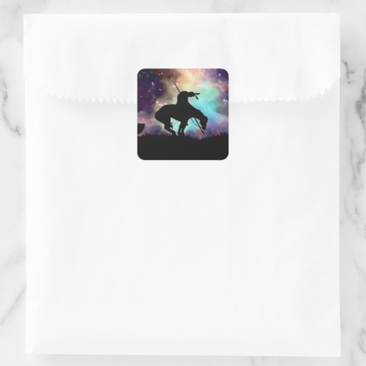 トレイルの端シルエット固定ステッカー スクエアシール (バッグ)