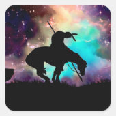 トレイルの端シルエット固定ステッカー スクエアシール (正面)