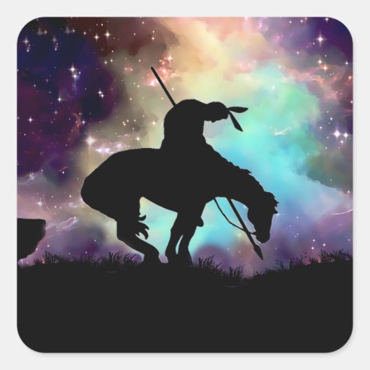 トレイルの端シルエット固定ステッカー スクエアシール (正面)